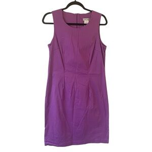J.W. Treci purple sleeveless cotton midi length dress size 10